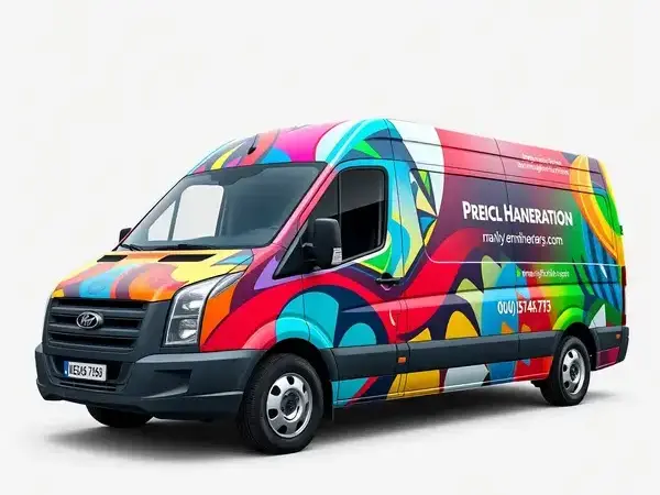 Full vehicle wrap with colorful design